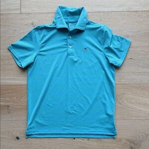 Vineyard Vines Aqua Striped Polo Shirt